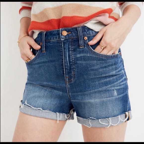 Madewell high rise mid length shorts - Picture 2 of 11